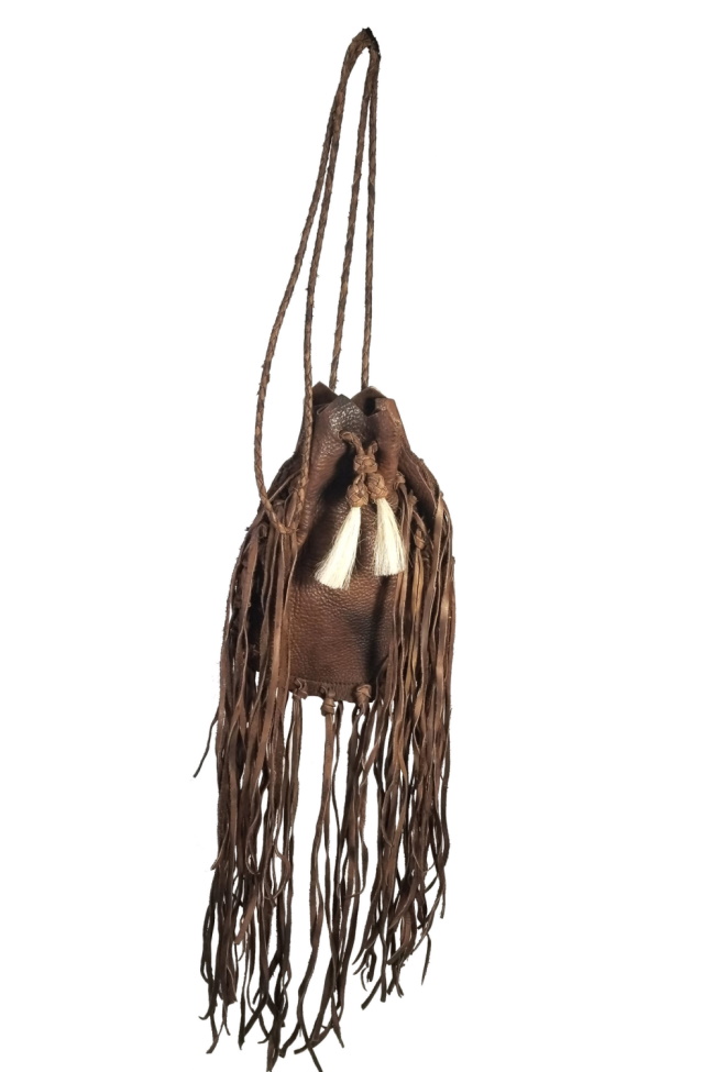 (image for) Horse Hair Leather Pouch Braided Cross Body Strap